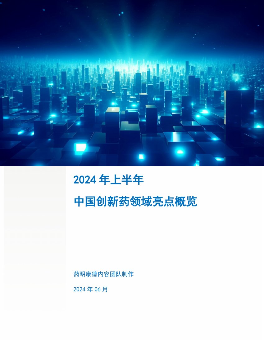 药明康德：2024年上半年中国创新药领域亮点概览白皮书.pdf