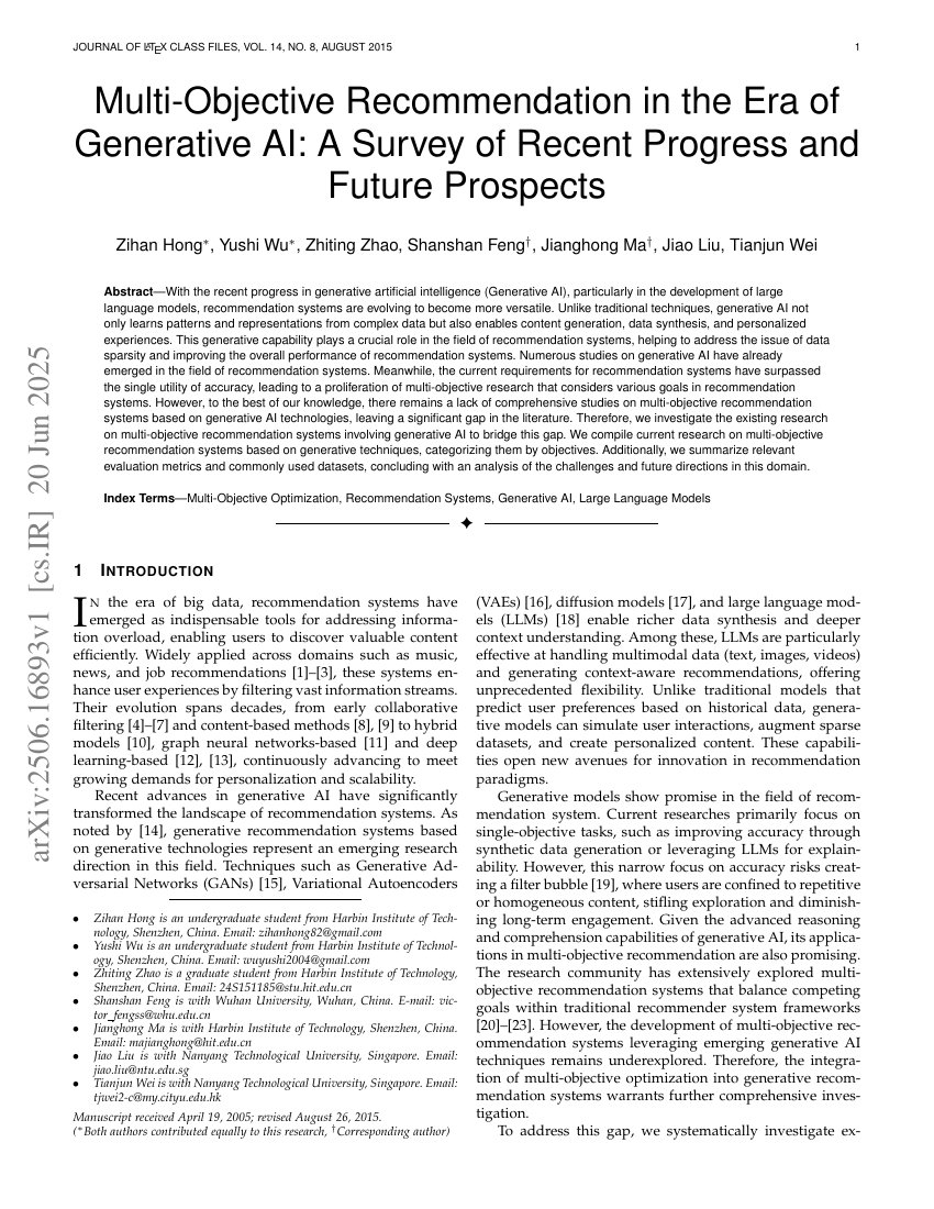 生成式人工智能时代的多目标推荐：最新进展与未来展望综述（英文）.pdf